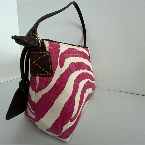 Dooney & Bourke Washed Cotton Canvas w/Leather Trim Small Handbag - sample - Picture 7 of 16